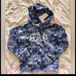 NWT Gap x LoveShackFancy Toddler Blue Floral Logo Hoodie Size 5T
